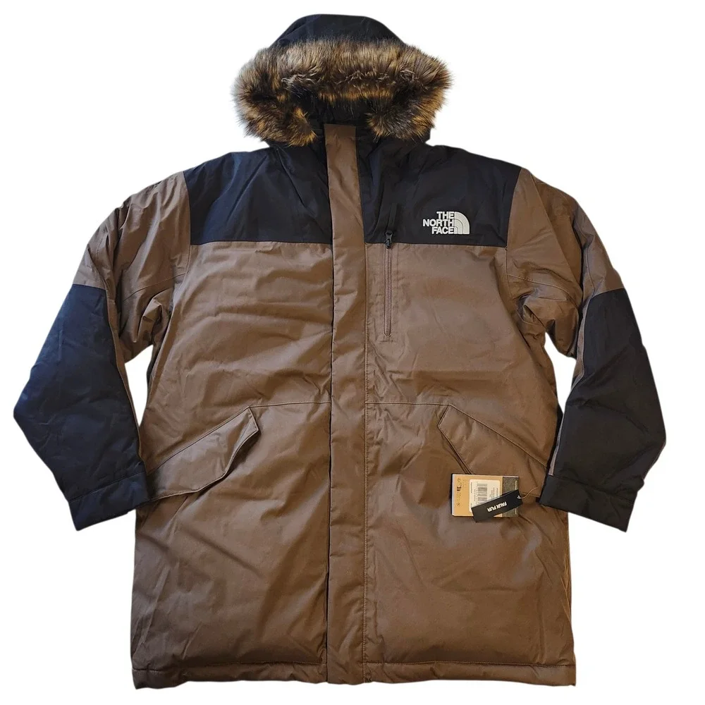 NWT The North Face Bedford Down Parka Coat Smokey Brown Black Men's size XXL